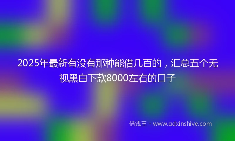 2025年最新有没有那种能借几百的，汇总五个无视黑白下款8000左右的口子