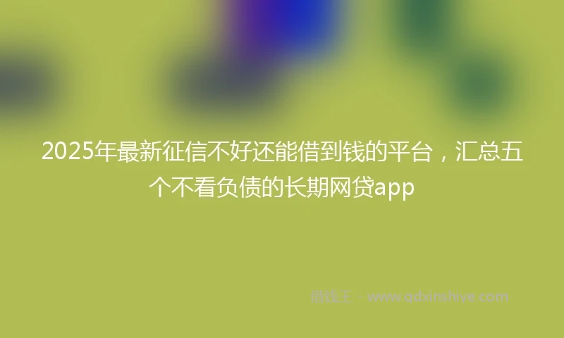 2025年最新征信不好还能借到钱的平台,汇总五个不看负债的长期网贷app
