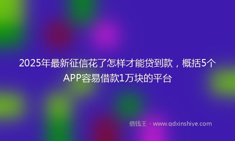 2025年最新征信花了怎样才能贷到款，概括5个APP容易借款1万块的平台