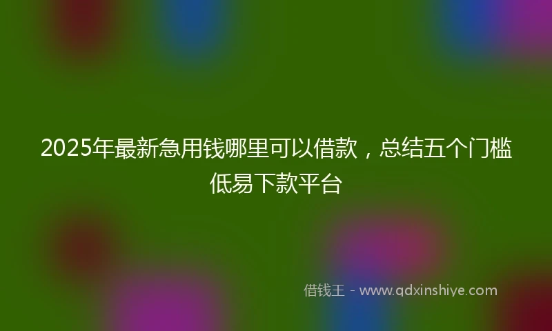 2025年最新急用钱哪里可以借款，总结五个门槛低易下款平台
