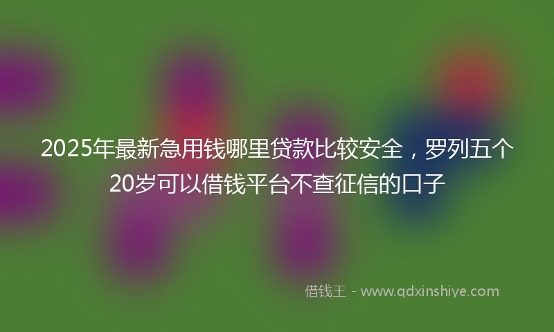 2025年最新急用钱哪里贷款比较安全，罗列五个20岁可以借钱平台不查征信的口子