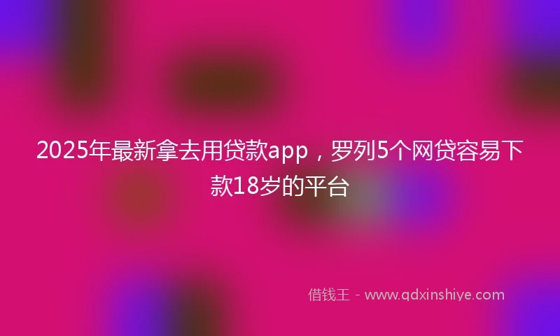 2025年最新拿去用贷款app，罗列5个网贷容易下款18岁的平台