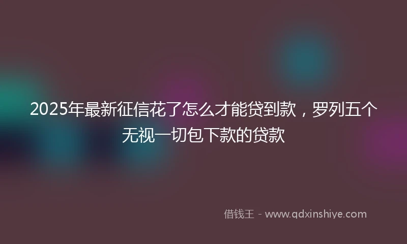 2025年最新征信花了怎么才能贷到款，罗列五个无视一切包下款的贷款