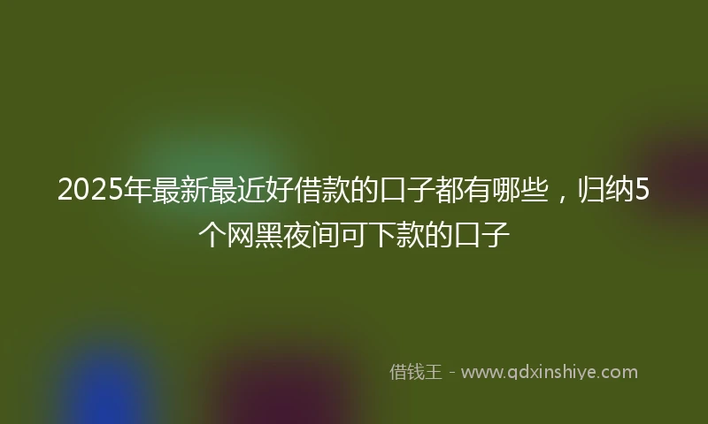 2025年最新最近好借款的口子都有哪些，归纳5个网黑夜间可下款的口子