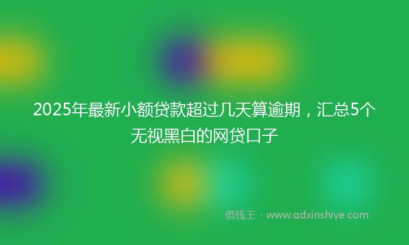 2025年最新小额贷款超过几天算逾期，汇总5个无视黑白的网贷口子