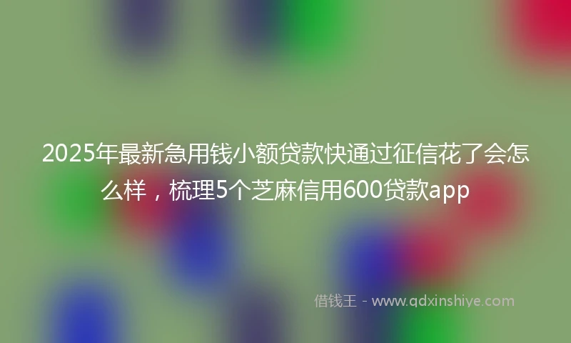 2025年最新急用钱小额贷款快通过征信花了会怎么样，梳理5个芝麻信用600贷款app