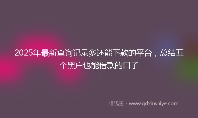 2025年最新查询记录多还能下款的平台，总结五个黑户也能借款的口子