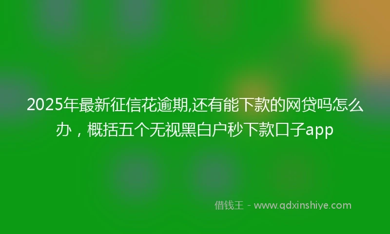 2025年最新征信花逾期,还有能下款的网贷吗怎么办，概括五个无视黑白户秒下款口子app
