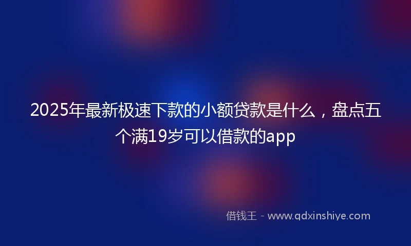 2025年最新极速下款的小额贷款是什么，盘点五个满19岁可以借款的app