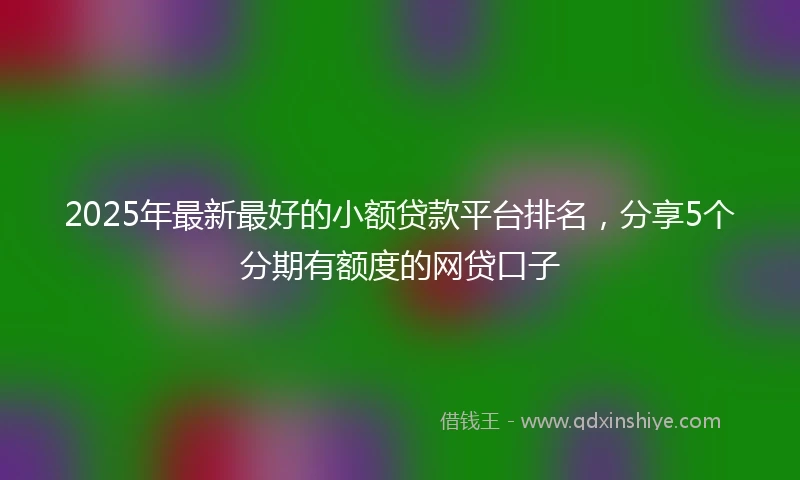 2025年最新最好的小额贷款平台排名，分享5个分期有额度的网贷口子