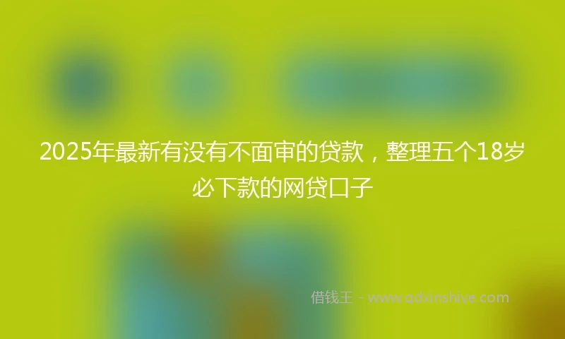 2025年最新有没有不面审的贷款，整理五个18岁必下款的网贷口子