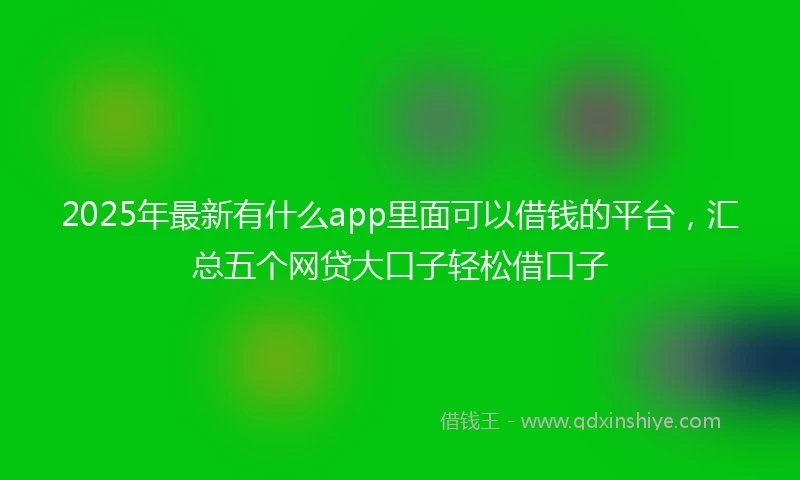 2025年最新有什么app里面可以借钱的平台，汇总五个网贷大口子轻松借口子