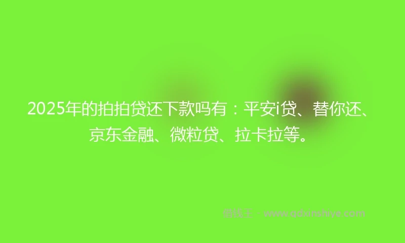 2025年的拍拍贷还下款吗有：平安i贷、替你还、京东金融、微粒贷、拉卡拉等。