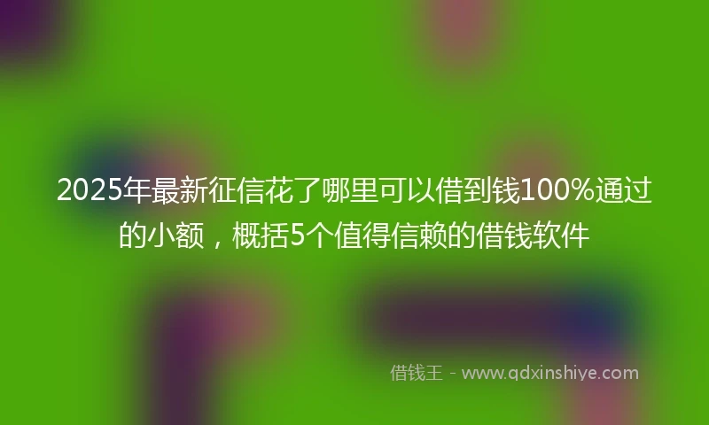 2025年最新征信花了哪里可以借到钱100%通过的小额，概括5个值得信赖的借钱软件