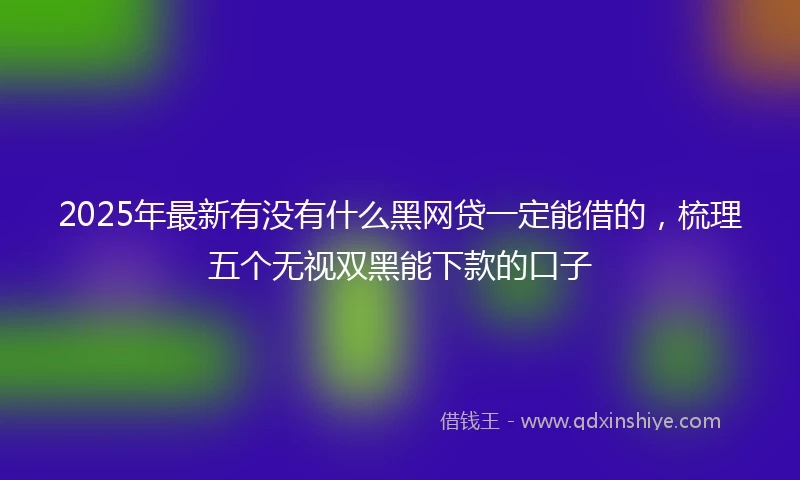 2025年最新有没有什么黑网贷一定能借的，梳理五个无视双黑能下款的口子
