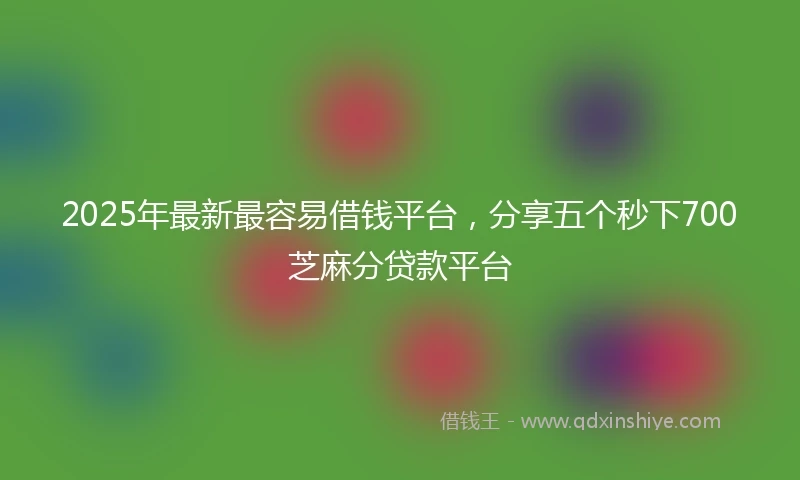 2025年最新最容易借钱平台，分享五个秒下700芝麻分贷款平台