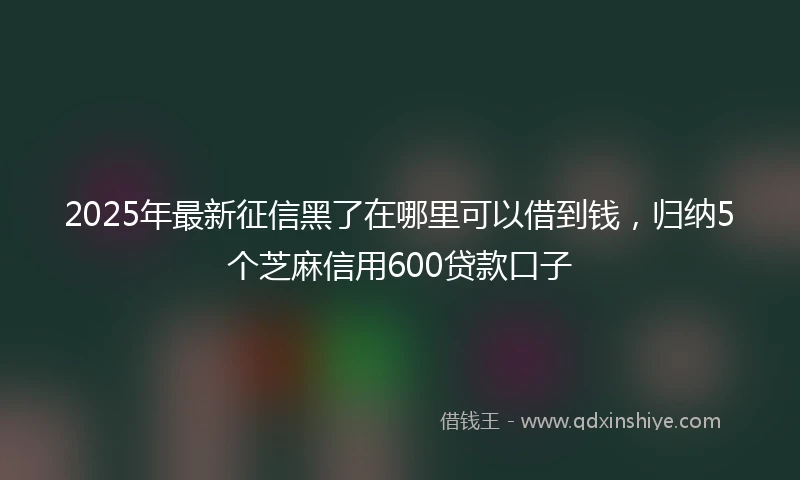 2025年最新征信黑了在哪里可以借到钱，归纳5个芝麻信用600贷款口子