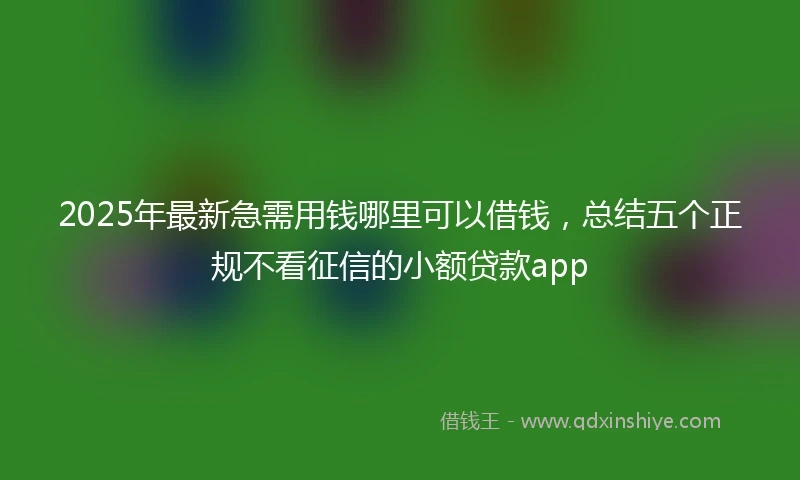 2025年最新急需用钱哪里可以借钱，总结五个正规不看征信的小额贷款app