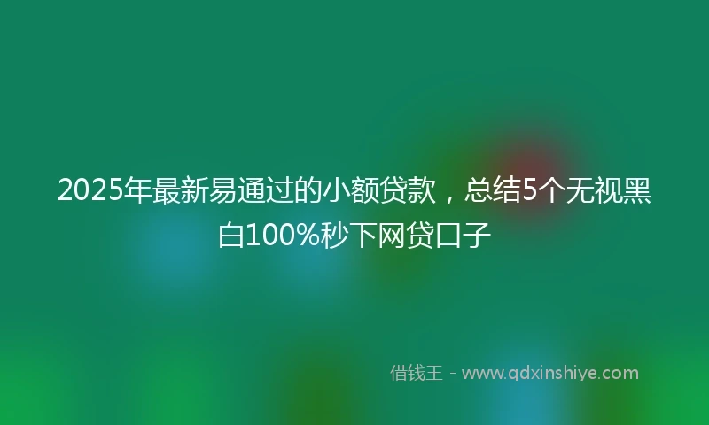 2025年最新易通过的小额贷款，总结5个无视黑白100%秒下网贷口子