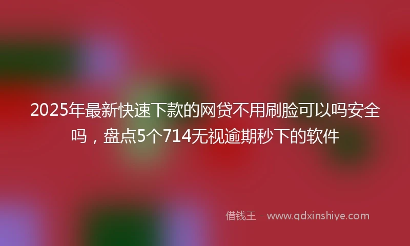 2025年最新快速下款的网贷不用刷脸可以吗安全吗，盘点5个714无视逾期秒下的软件