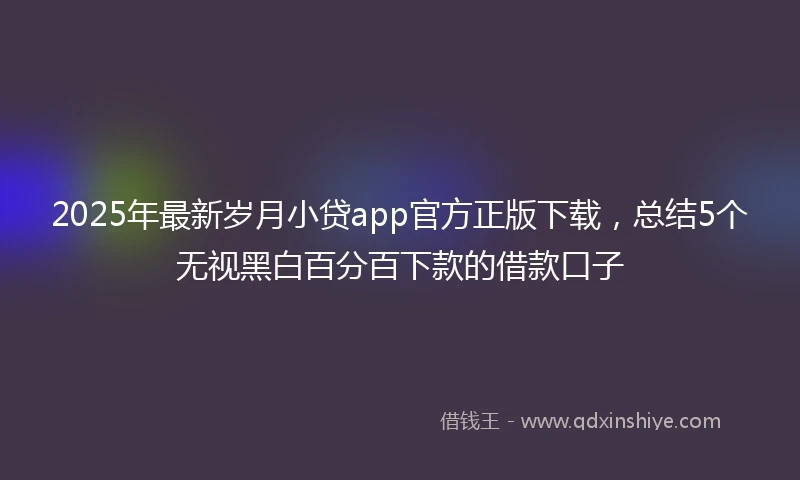 2025年最新岁月小贷app官方正版下载，总结5个无视黑白百分百下款的借款口子