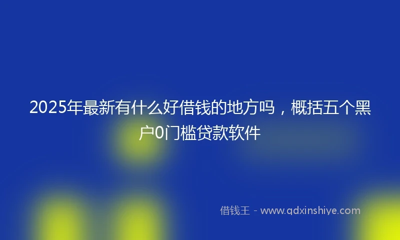 2025年最新有什么好借钱的地方吗，概括五个黑户0门槛贷款软件