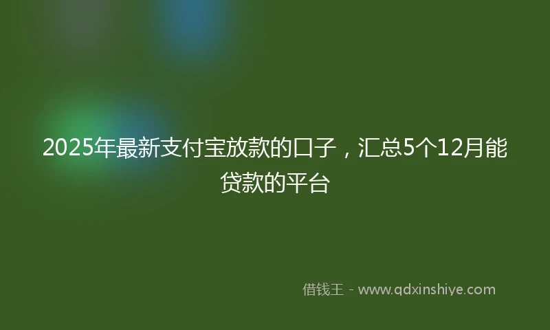 2025年最新支付宝放款的口子，汇总5个12月能贷款的平台