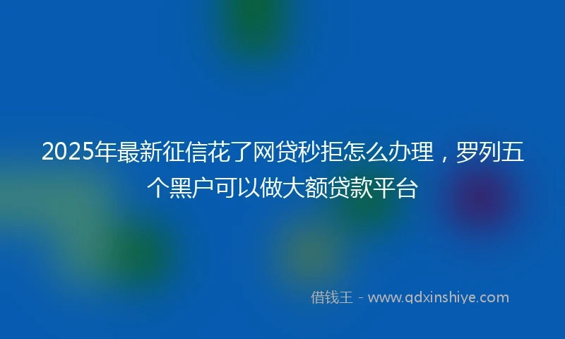 2025年最新征信花了网贷秒拒怎么办理，罗列五个黑户可以做大额贷款平台