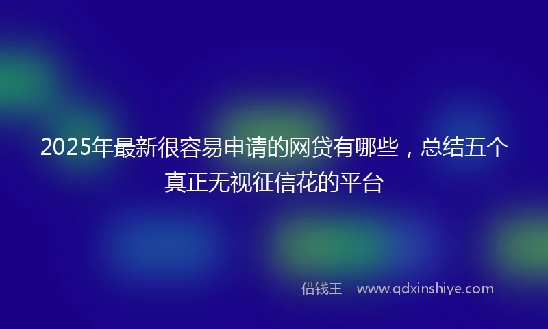 2025年最新很容易申请的网贷有哪些，总结五个真正无视征信花的平台