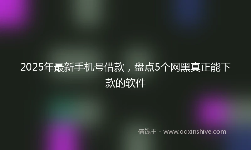 2025年最新手机号借款，盘点5个网黑真正能下款的软件