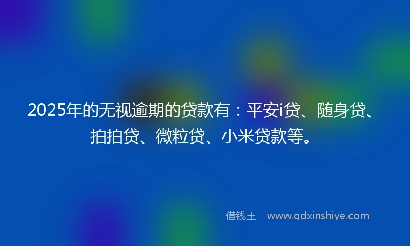 2025年的无视逾期的贷款有：平安i贷、随身贷、拍拍贷、微粒贷、小米贷款等。