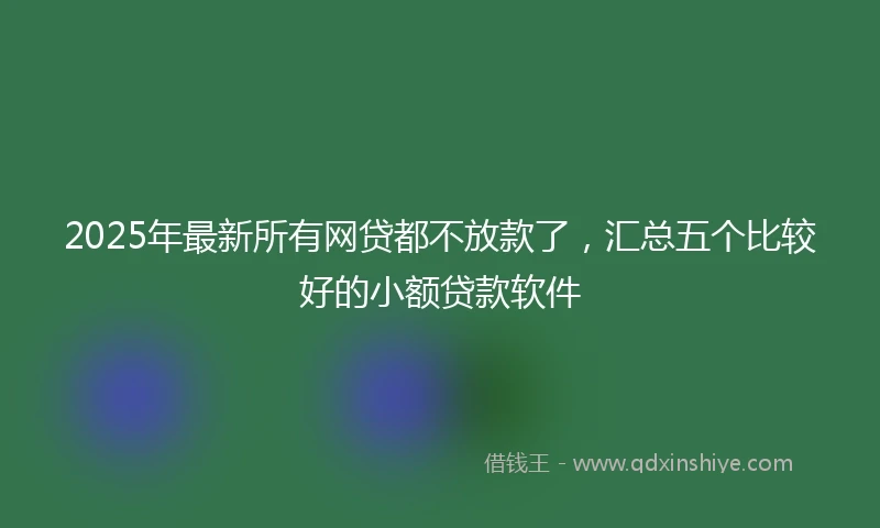 2025年最新所有网贷都不放款了，汇总五个比较好的小额贷款软件