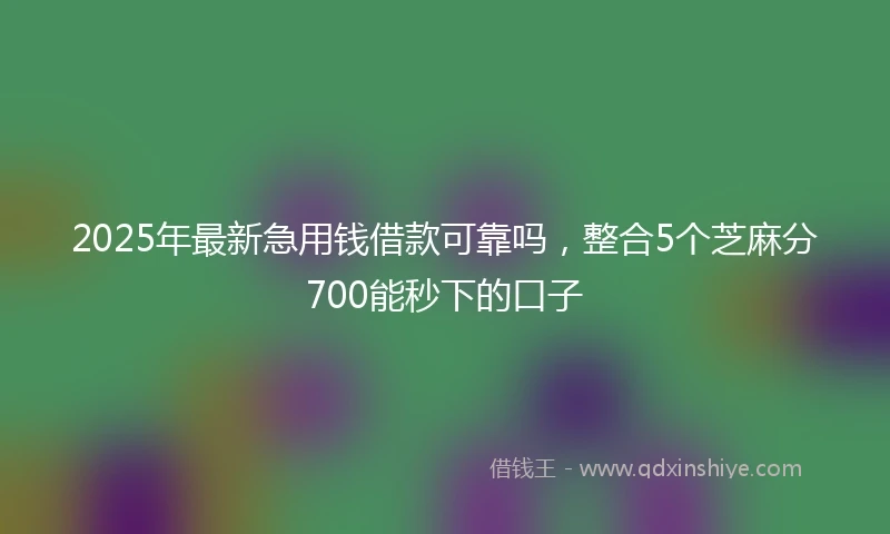 2025年最新急用钱借款可靠吗，整合5个芝麻分700能秒下的口子