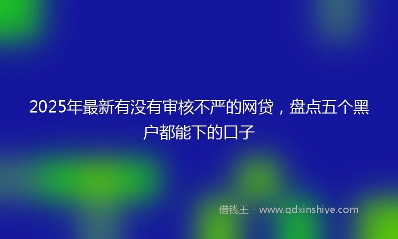 2025年最新有没有审核不严的网贷，盘点五个黑户都能下的口子