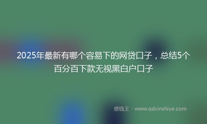 2025年最新有哪个容易下的网贷口子，总结5个百分百下款无视黑白户口子
