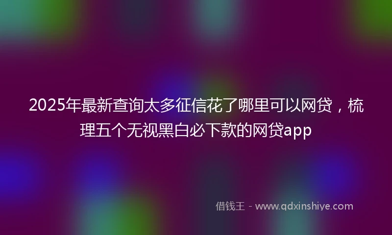 2025年最新查询太多征信花了哪里可以网贷，梳理五个无视黑白必下款的网贷app