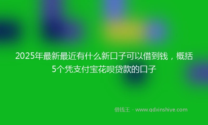 2025年最新最近有什么新口子可以借到钱，概括5个凭支付宝花呗贷款的口子