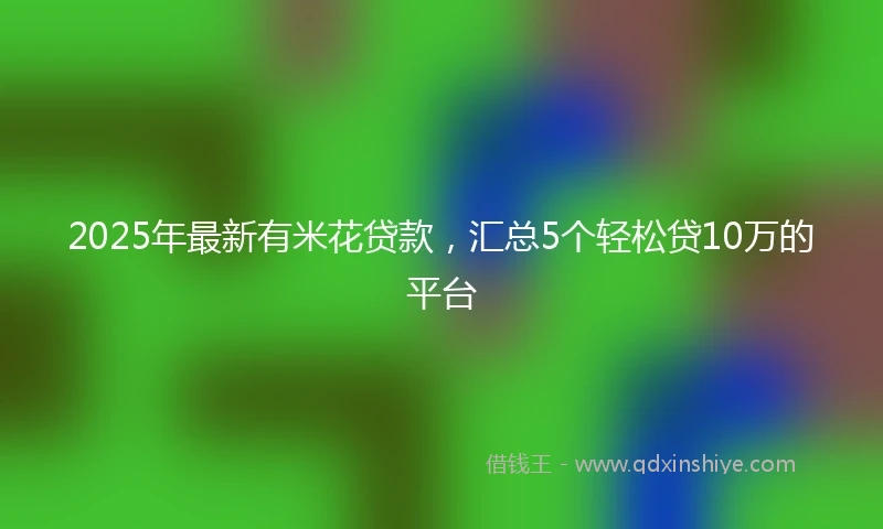 2025年最新有米花贷款，汇总5个轻松贷10万的平台