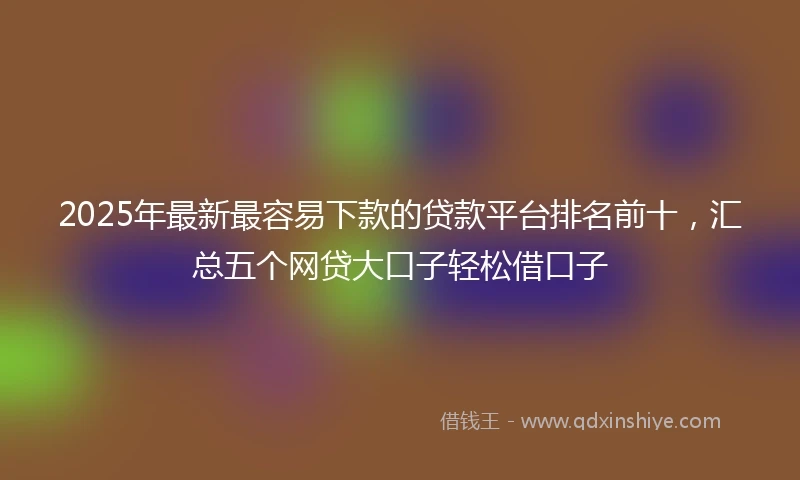 2025年最新最容易下款的贷款平台排名前十，汇总五个网贷大口子轻松借口子