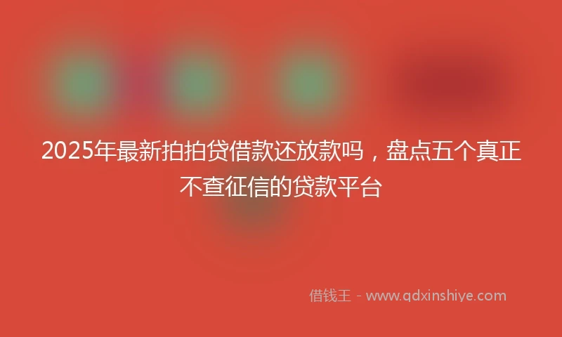 2025年最新拍拍贷借款还放款吗，盘点五个真正不查征信的贷款平台
