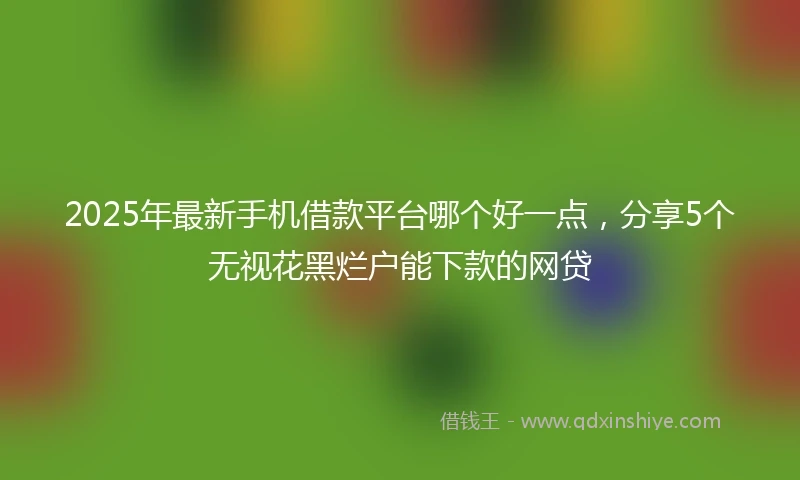 2025年最新手机借款平台哪个好一点，分享5个无视花黑烂户能下款的网贷
