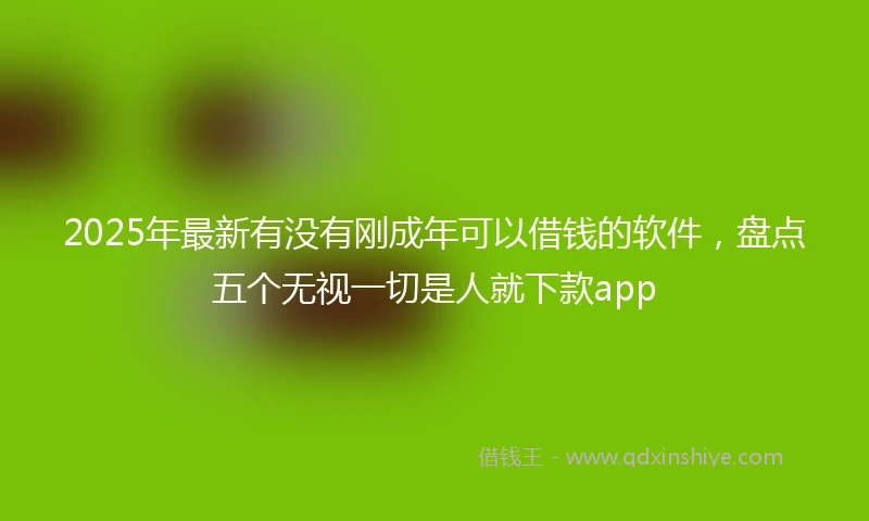 2025年最新有没有刚成年可以借钱的软件，盘点五个无视一切是人就下款app