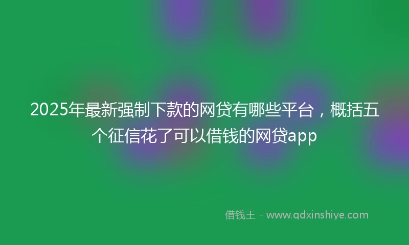 2025年最新强制下款的网贷有哪些平台，概括五个征信花了可以借钱的网贷app