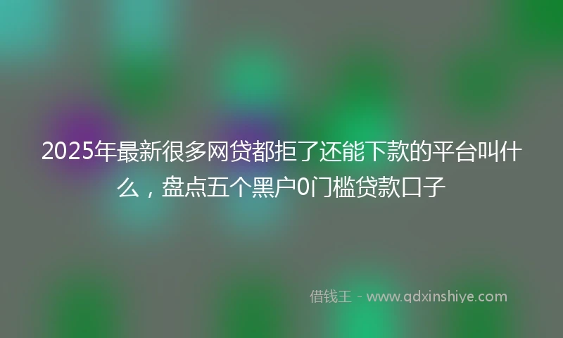 2025年最新很多网贷都拒了还能下款的平台叫什么，盘点五个黑户0门槛贷款口子