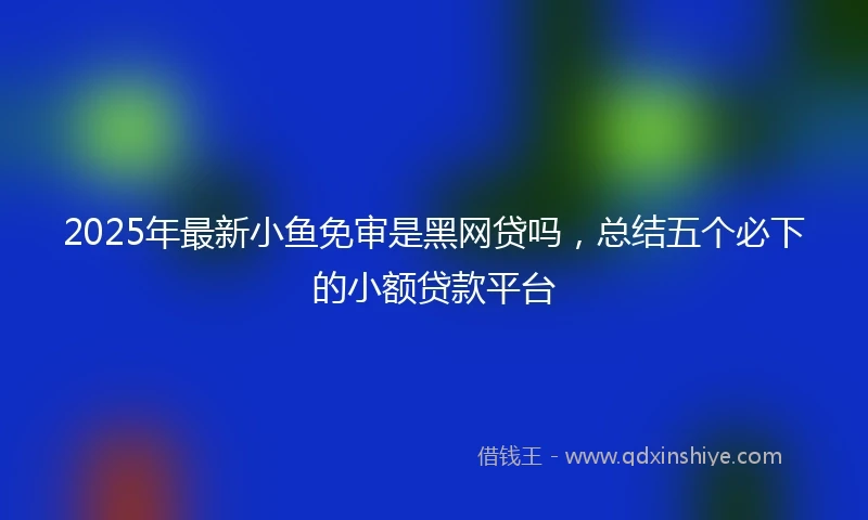 2025年最新小鱼免审是黑网贷吗,总结五个必下的小额贷款平台