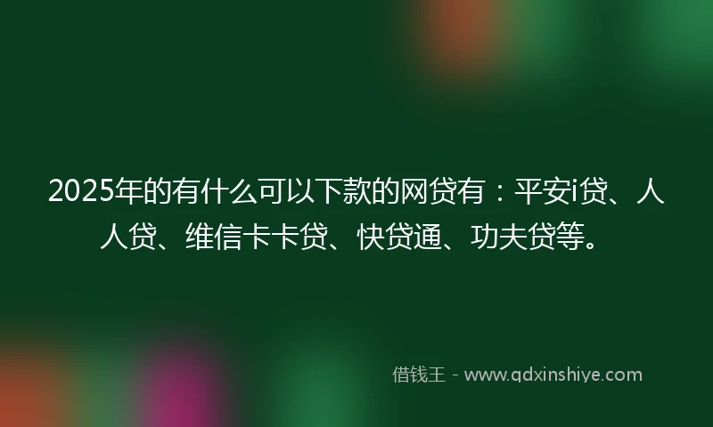 2025年的有什么可以下款的网贷有：平安i贷、人人贷、维信卡卡贷、快贷通、功夫贷等。