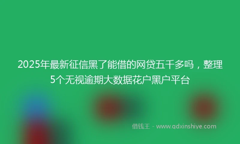 2025年最新征信黑了能借的网贷五千多吗，整理5个无视逾期大数据花户黑户平台