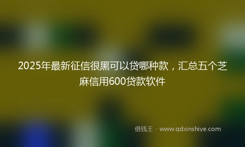 2025年最新征信很黑可以贷哪种款，汇总五个芝麻信用600贷款软件