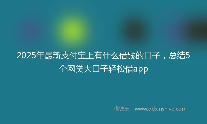 2025年最新支付宝上有什么借钱的口子，总结5个网贷大口子轻松借app
