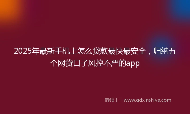 2025年最新手机上怎么贷款最快最安全，归纳五个网贷口子风控不严的app